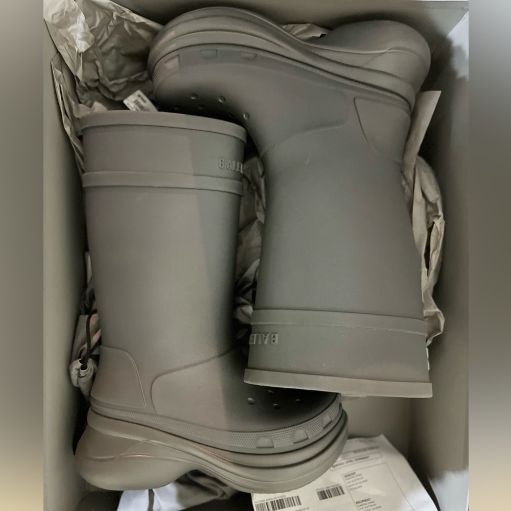 Balenciaga MEN'S CROCS™ BOOT IN Gray Size 43
